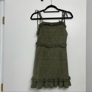 Army green Skylar + Madison ruffle dress